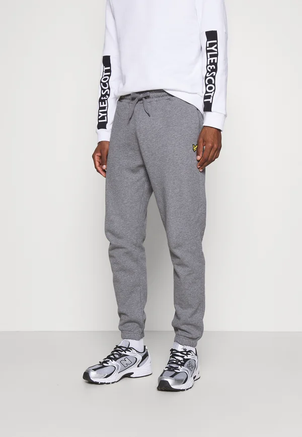 SLIM - Tracksuit bottoms - mottled gray