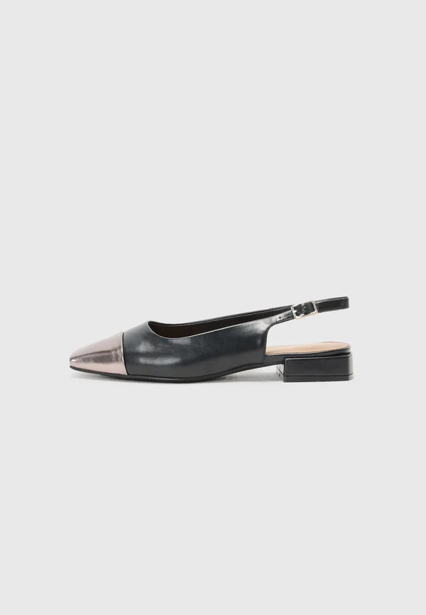 Slingback ballet pumps - black gunmetal