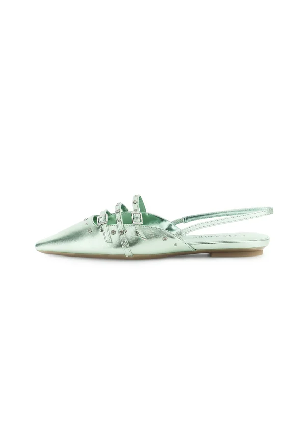 Slingback ballet pumps - green