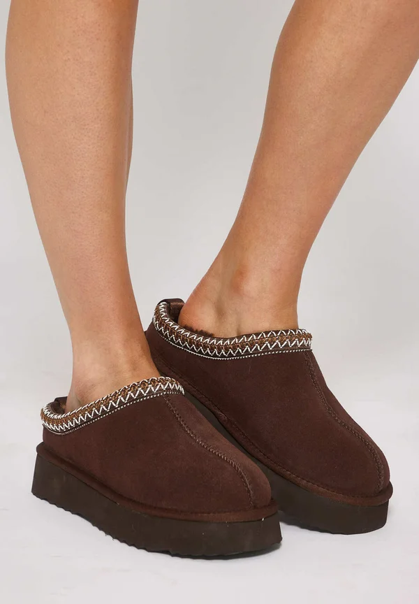 SLIP ON PLATFORM - Slippers - brown