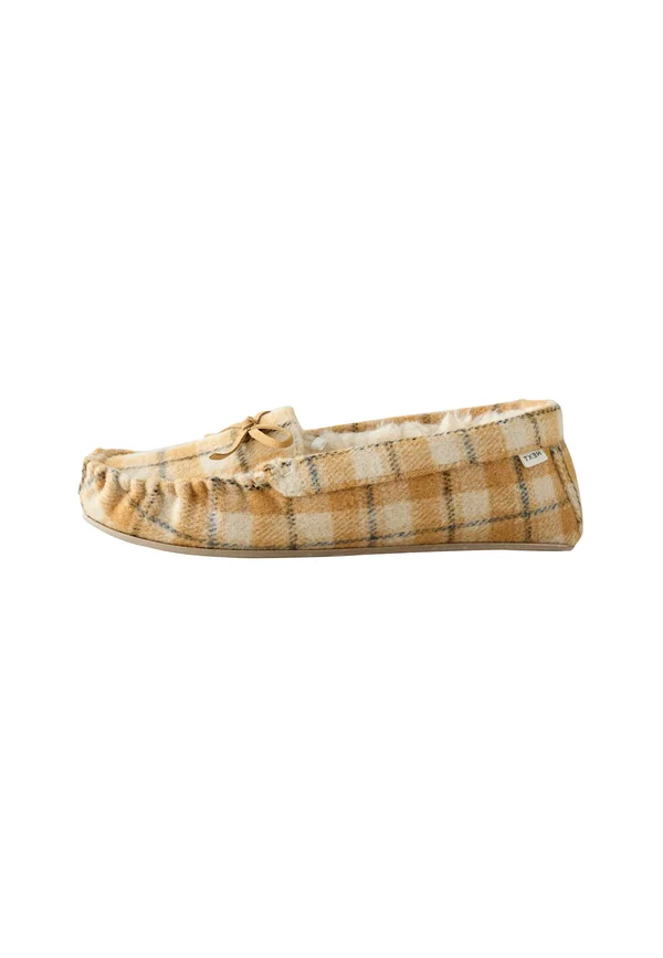 Slippers - ochre yellow check