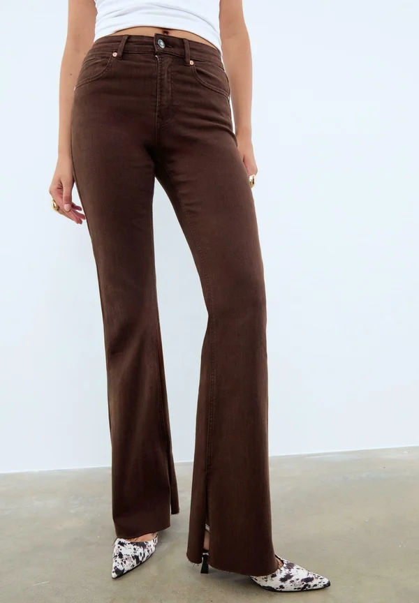 SLIT - Flared Jeans - dark brown