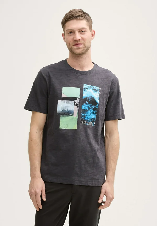 SLUB PHOTO - Print T-shirt - tarmac grey