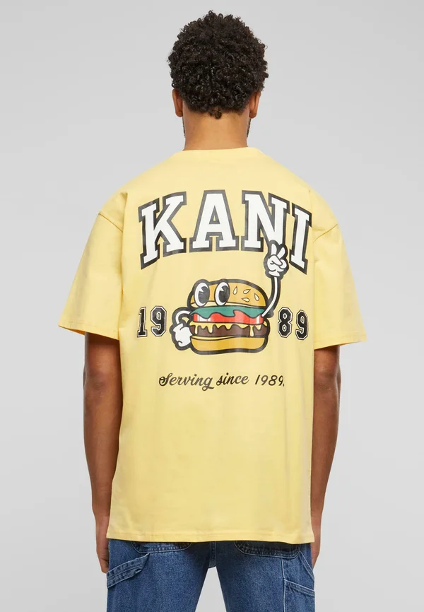 SMALL SIGNATURE BURGER  - Print T-shirt - yellow
