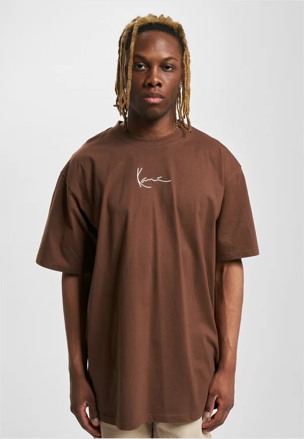 SMALL SIGNATURE ESSENTIAL - Print T-shirt - dark brown