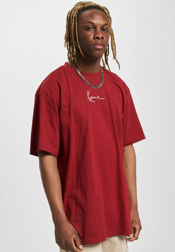 SMALL SIGNATURE ESSENTIAL - Print T-shirt - dark red