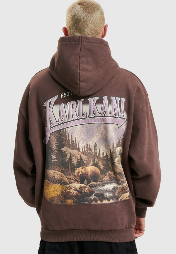 SMALL SIGNATURE OS WASHED HEAVY SWEAT LANDSE - Hoodie - brown