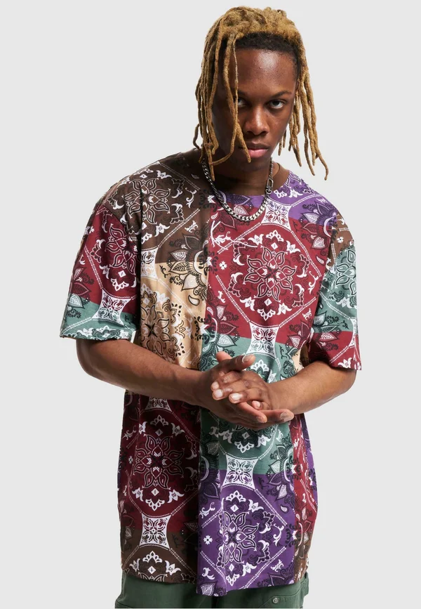 SMALL SIGNATURE PAISLEY - Print T-shirt - dark red multicolor