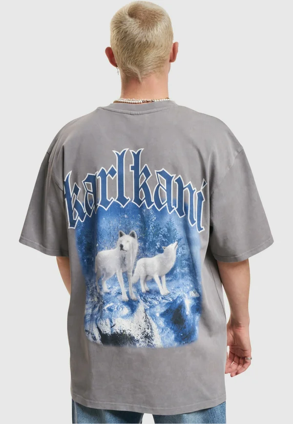 SMALL SIGNATURE WASHED HEAVY  WOLF - Print T-shirt - grey