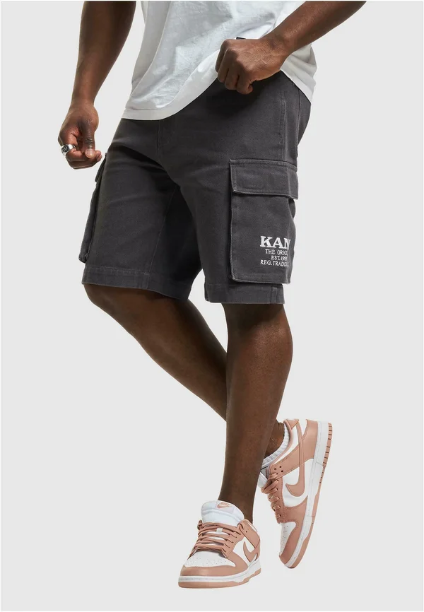 SMALL SIGNATURE WASHED - Shorts - anthracite
