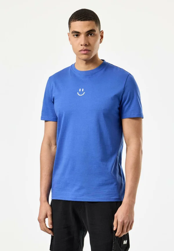SMILE GRAPHIC TEE - Print T-shirt - bluebell