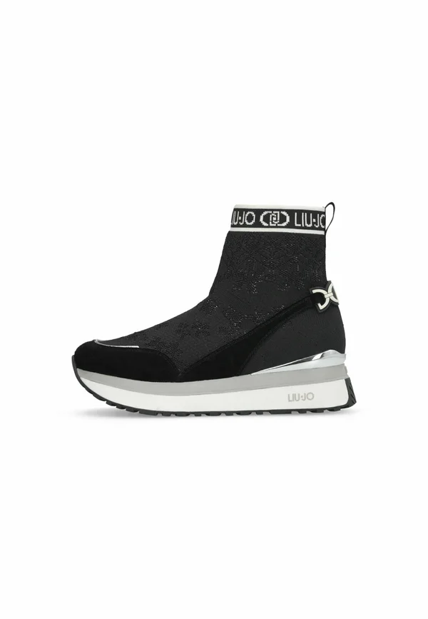SNEAKERS WITH LOGO - High-top trainers - black