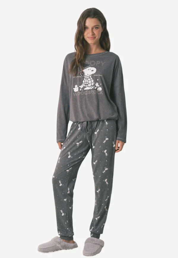 SNOOPY SET - Pyjama set - dark grey