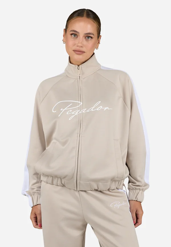 SOBOYA TRACKJACKET - Zip-up sweatshirt - light beige/white