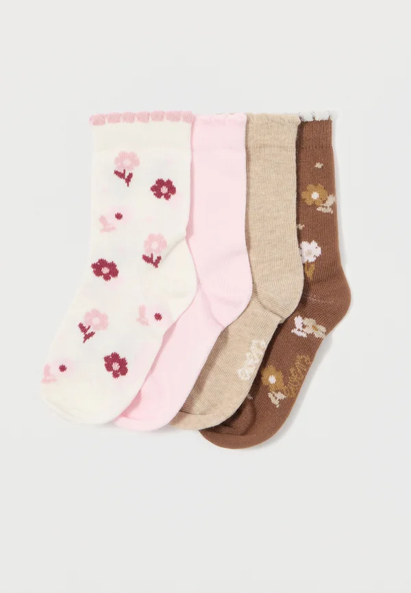 SOCKS FLOWERS PACK 4 - Socks - latte