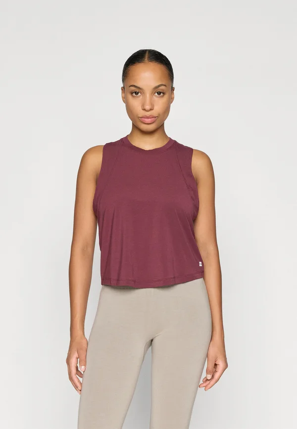 SOFT FLOW STUDIO TWIST BACK TANK - Top - garnet red