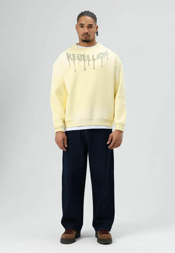 SOFT TEXTURE - Sweatshirt - yellow