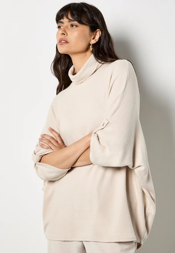 SOFT TOUCH ROLL NECK - Jumper - stone