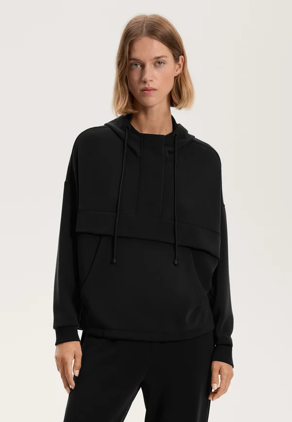 SOFT TOUCH WITH ZIP - Hoodie - black