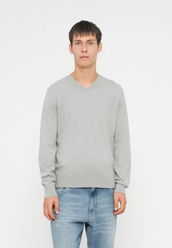 SOLID CORE VEE - Jumper - grey heather