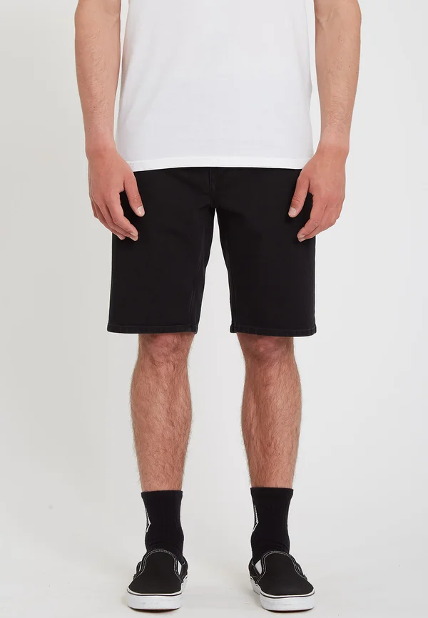 SOLVER - Denim shorts - black