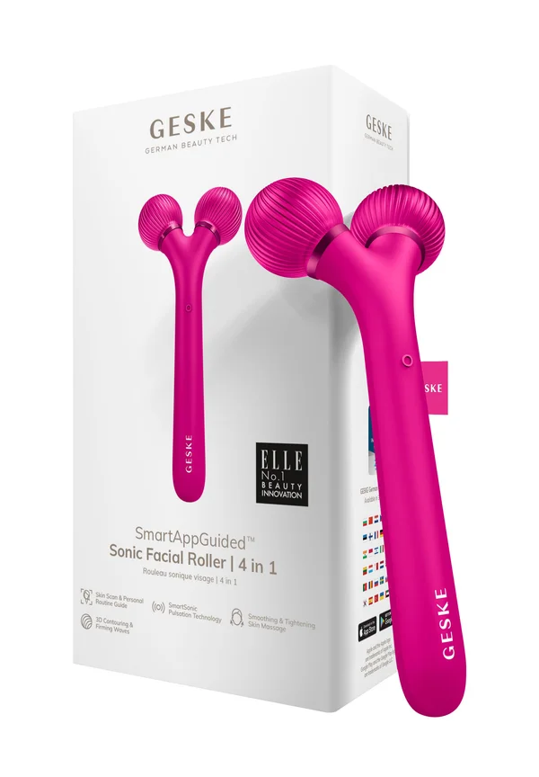 SONIC FACIAL ROLLER | 4 IN 1 - Skincare tool - magenta