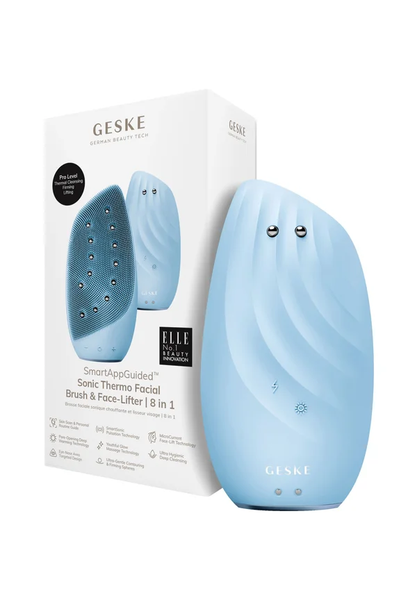 SONIC THERMO FACIAL BRUSH FACE-LIFTER | 8 IN 1 - Skincare tool - aquamarine