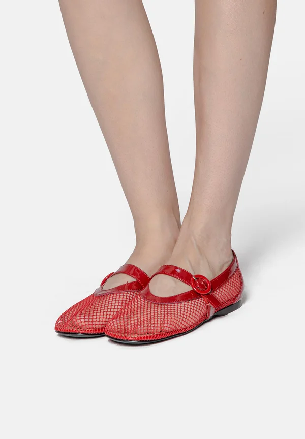 SPEND MY DAY - Ankle strap ballet pumps - red