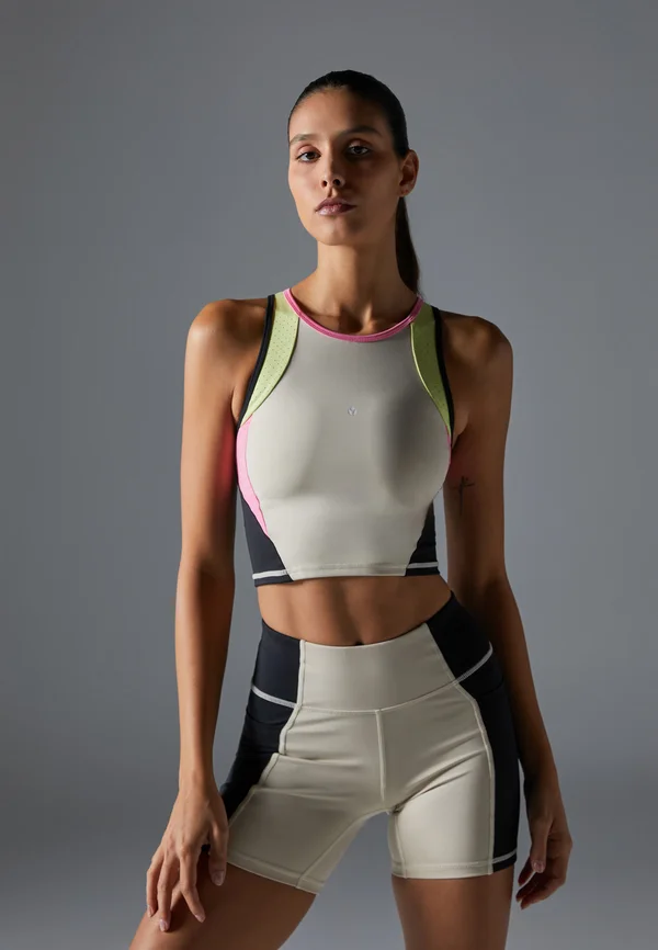 SPORTS VEST WITH CONTRAST PANELS - Top - multi-coloured