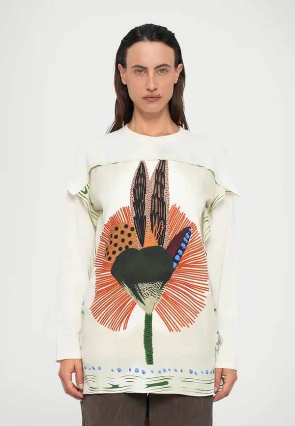 SQUARE - Long sleeved top - white