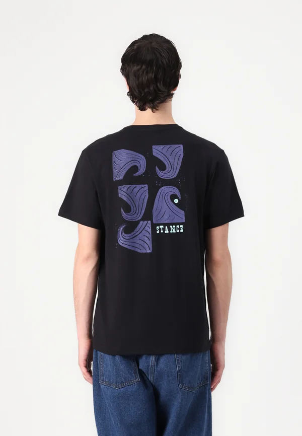 STACKED SWELL TEE - Print T-shirt - black