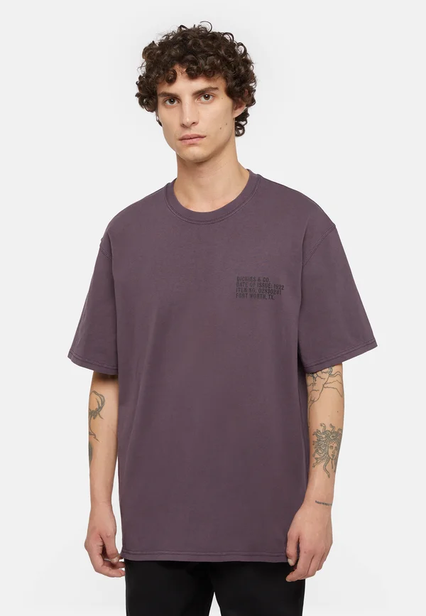 STAMP TEE - Print T-shirt - plum perfect