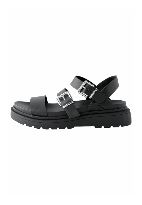 STANDARD WIDE FIT - CHUNKY BUCKLED - Platform sandals - mottled black