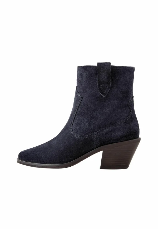 STANDARD WIDE FIT-FOREVER COMFORT BLOCK HEEL - Cowboy/biker ankle boot - new navy blue suede