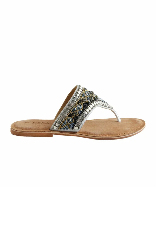 STANDARD WIDE FIT - FOREVER COMFORT CHUNKY BEADED TOE - T-bar sandals - mottled grey