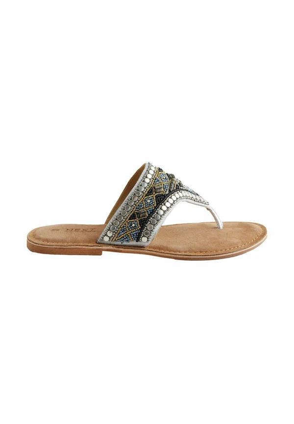 STANDARD WIDE FIT - FOREVER COMFORT CHUNKY BEADED TOE - T-bar sandals - metallic