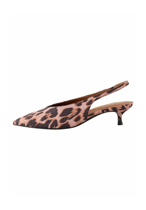 STANDARD/WIDE FIT - FOREVER COMFORT POINT TOE LOW KITTEN  - Classic heels - leopard