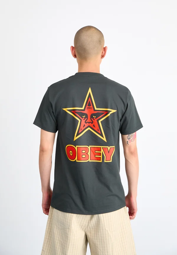 STAR - Print T-shirt - vintage black