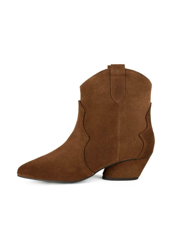 STARRY PATH - Cowboy/biker ankle boot - caramel