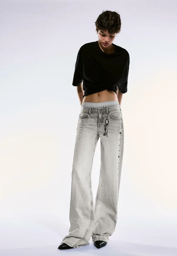 STARS AND STUDS  - Baggy Jeans - grey