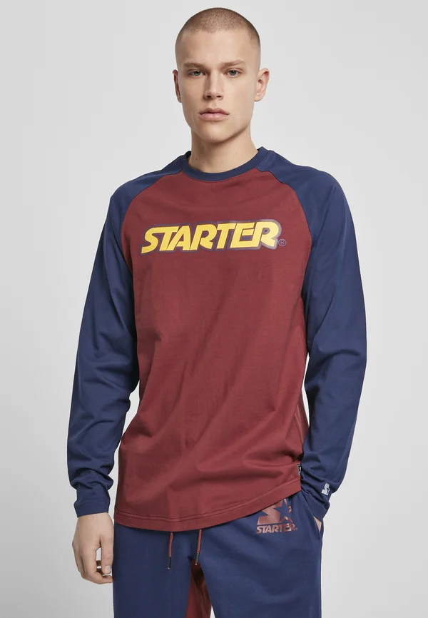 STARTER RAGLAN LONGSLEEVE - Long sleeved top - port/darkblue