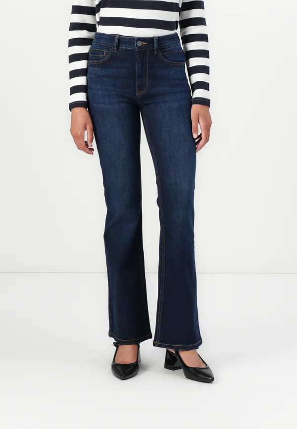 STELLA - Bootcut jeans - dark blue denim