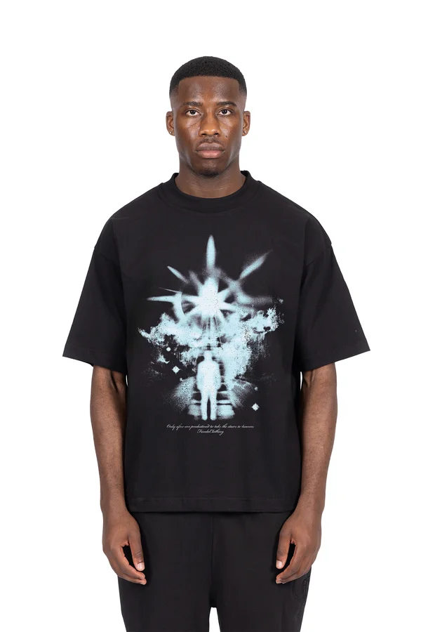 STEPS TO HEAVEN UNISEX - Print T-shirt - black