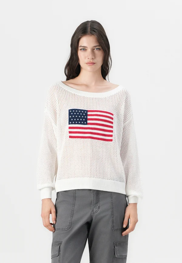 STITCHY AMERICANA - Jumper - white