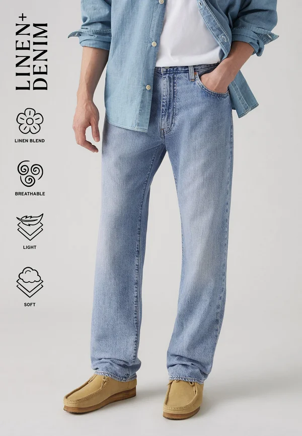STRAIGHT  - Straight leg jeans - call me again ltwt linen+ denim