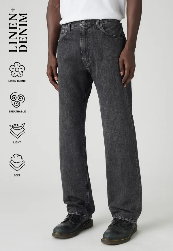 STRAIGHT  - Straight leg jeans - we good in the west ltwt linen+ denim