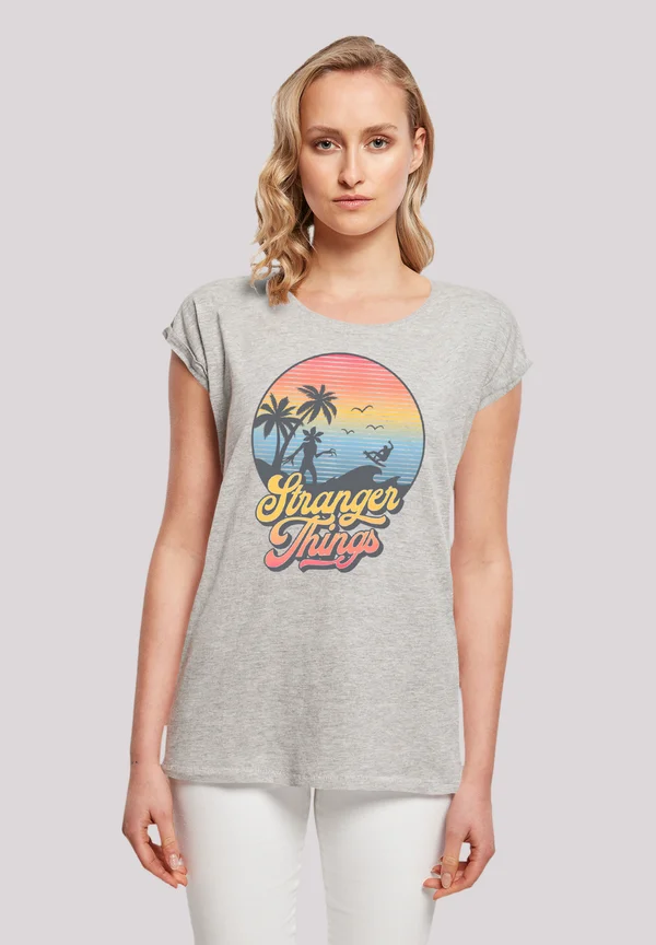 STRANGER THINGS LA GRADIENT NETFLIX TV SERIES - Print T-shirt - heather grey