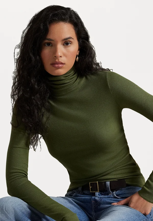 STRETCH BLEND TURTLENECK - Jumper - olive