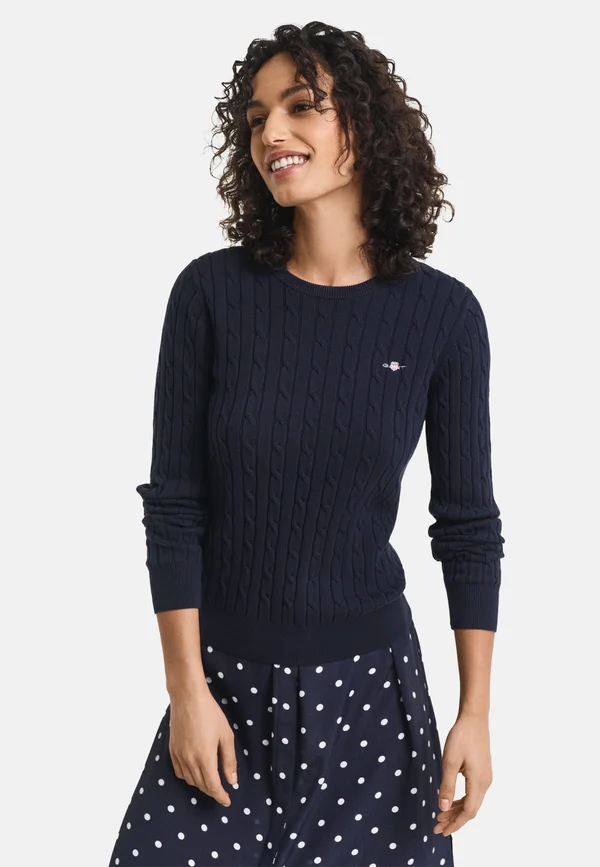 STRETCH C NECK - Jumper - evening blue