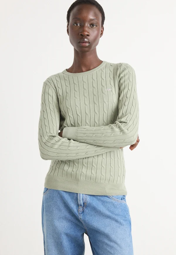 STRETCH C NECK - Jumper - faded sage